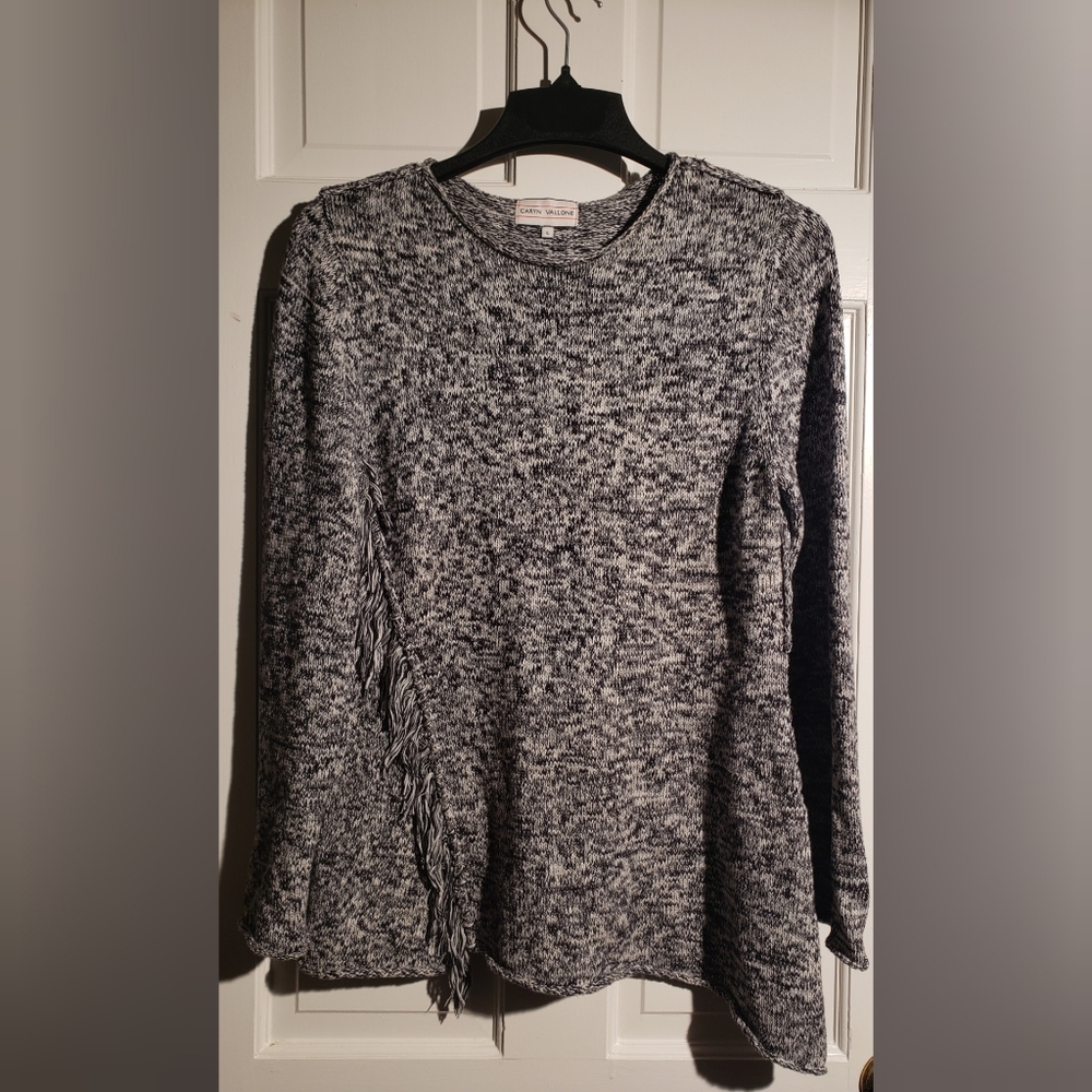 Caryn Vallone Marbled Cotton Sweater L